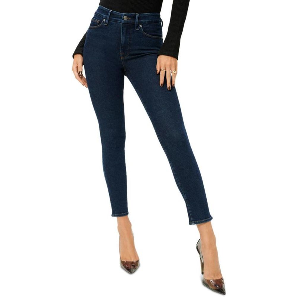 Good American Womens Good Legs Blue High Rise Skinny Denim Cropped Jeans 22